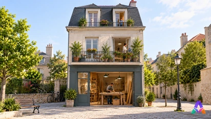 Un bâtiment avec logements et local d’activité : des usages différents dans un même lieu.